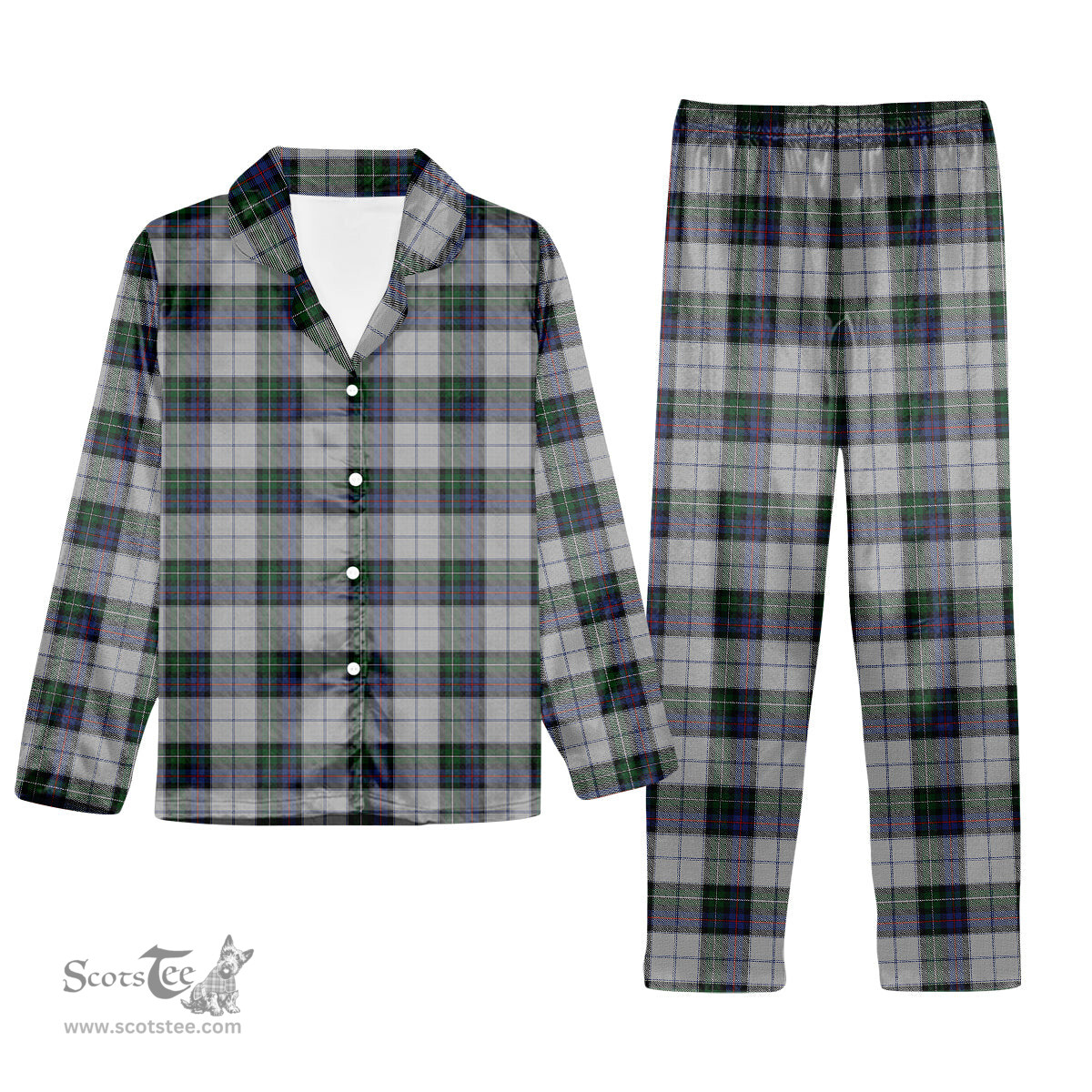 ScotsTee Shop Scottish MacKenzie Dress 3 Tartan Pajama Satin Velvet Flannel Pajama Set