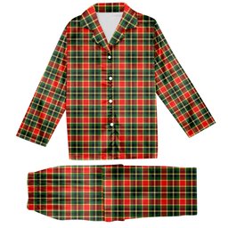 ScotsTee Shop Scottish MacLachlan Hunting Modern Tartan Pajama Satin Velvet Flannel Pajama Set