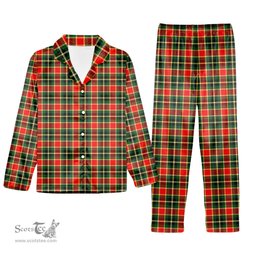 ScotsTee Shop Scottish MacLachlan Hunting Modern Tartan Pajama Satin Velvet Flannel Pajama Set