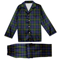 ScotsTee Shop Scottish MacLeod of Harris Modern Tartan Pajama Satin Velvet Flannel Pajama Set