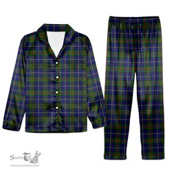 ScotsTee Shop Scottish MacLeod of Harris Modern Tartan Pajama Satin Velvet Flannel Pajama Set