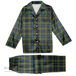 ScotsTee Shop Scottish MacLellan Ancient Tartan Pajama Satin Velvet Flannel Pajama Set