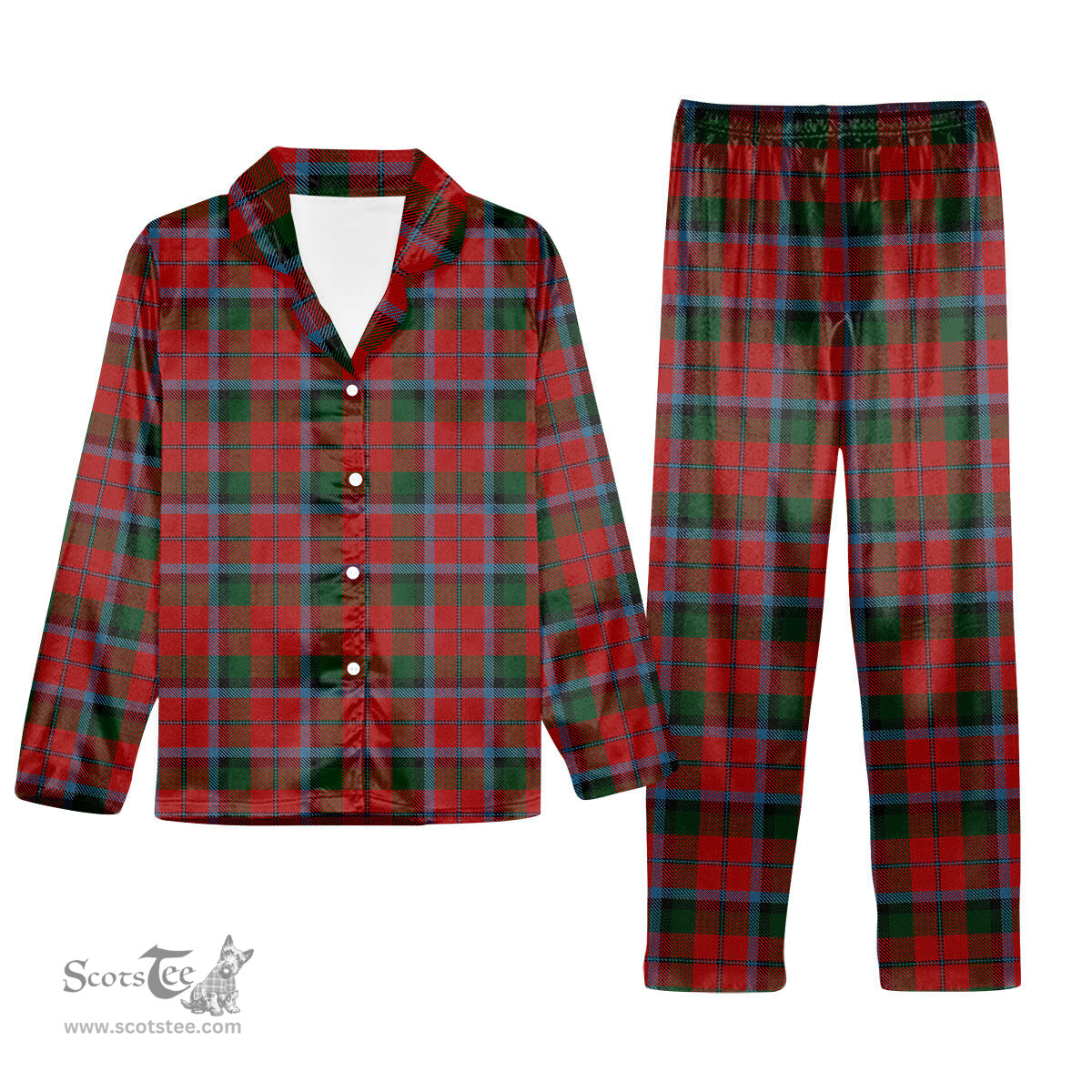 ScotsTee Shop Scottish Macnaghten Tartan Pajama Satin Velvet Flannel Pajama Set