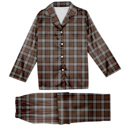 ScotsTee Shop Scottish MacRae Hunting Weathered Tartan Pajama Satin Velvet Flannel Pajama Set