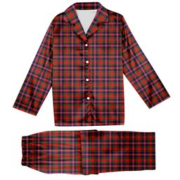 ScotsTee Shop Scottish MacPherson Modern Tartan Pajama Satin Velvet Flannel Pajama Set
