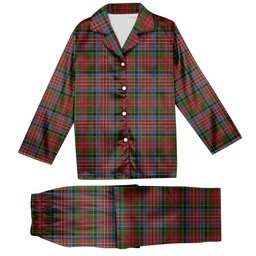 ScotsTee Shop Scottish MacPherson Ancient Tartan Pajama Satin Velvet Flannel Pajama Set