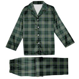 ScotsTee Shop Scottish Manx Ellan Vannin Tartan Pajama Satin Velvet Flannel Pajama Set