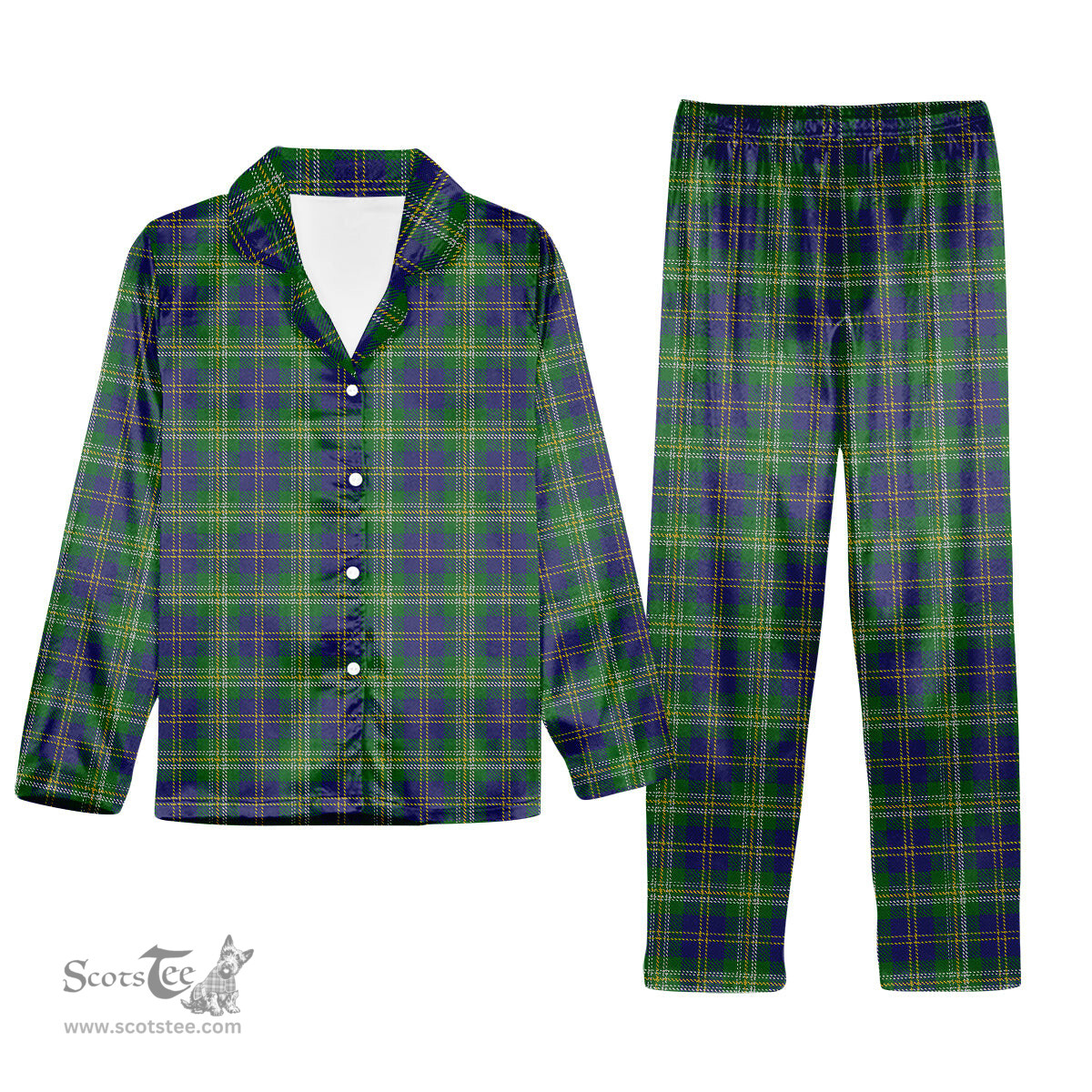 ScotsTee Shop Scottish MacOrrell Tartan Pajama Satin Velvet Flannel Pajama Set