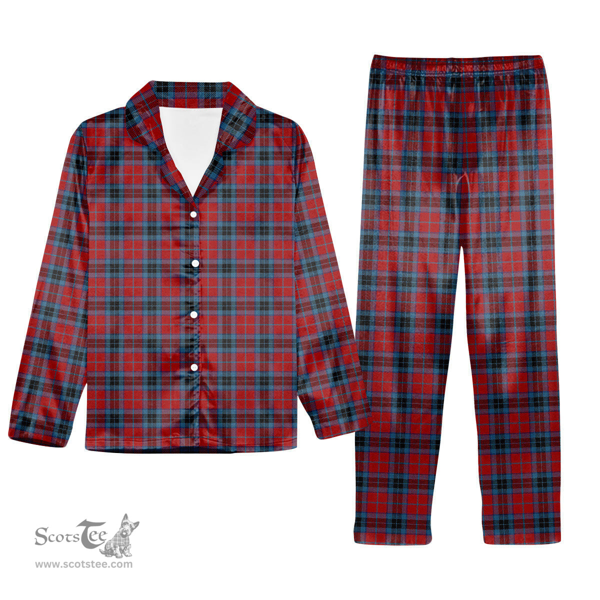 ScotsTee Shop Scottish MacTavish Tartan Pajama Satin Velvet Flannel Pajama Set