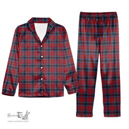 ScotsTee Shop Scottish MacTavish Tartan Pajama Satin Velvet Flannel Pajama Set