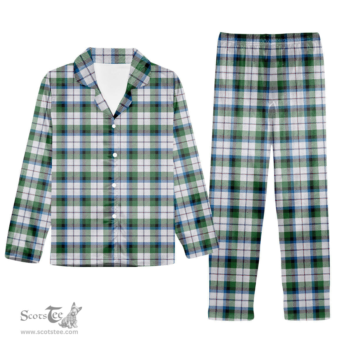 ScotsTee Shop Scottish MacNaughton Dress Ancient Tartan Pajama Satin Velvet Flannel Pajama Set