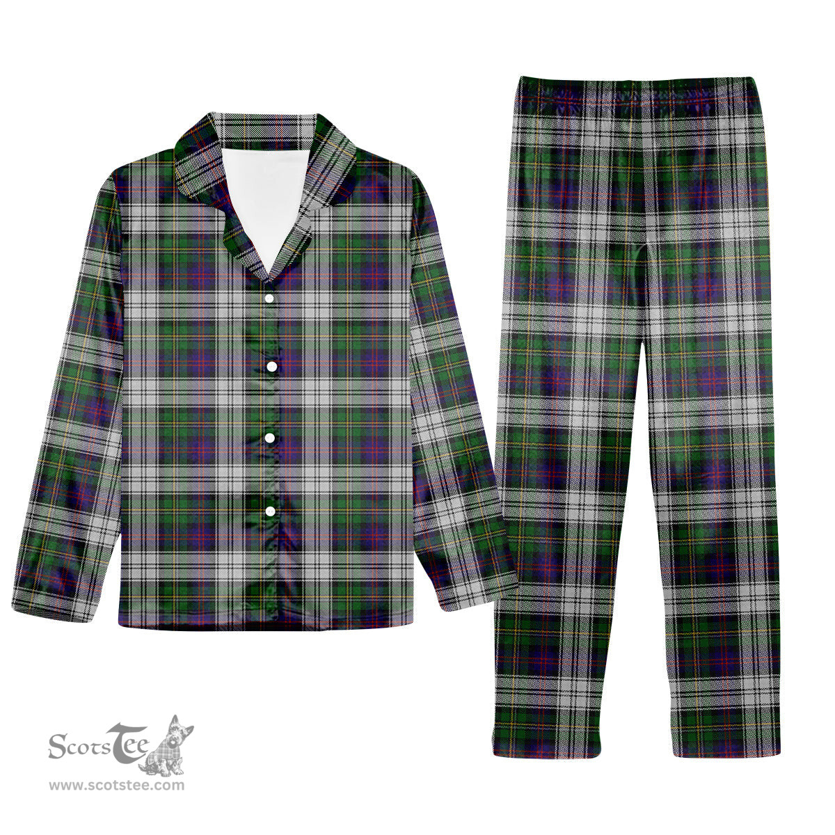 ScotsTee Shop Scottish Malcolm Dress - TD Tartan Pajama Satin Velvet Flannel Pajama Set