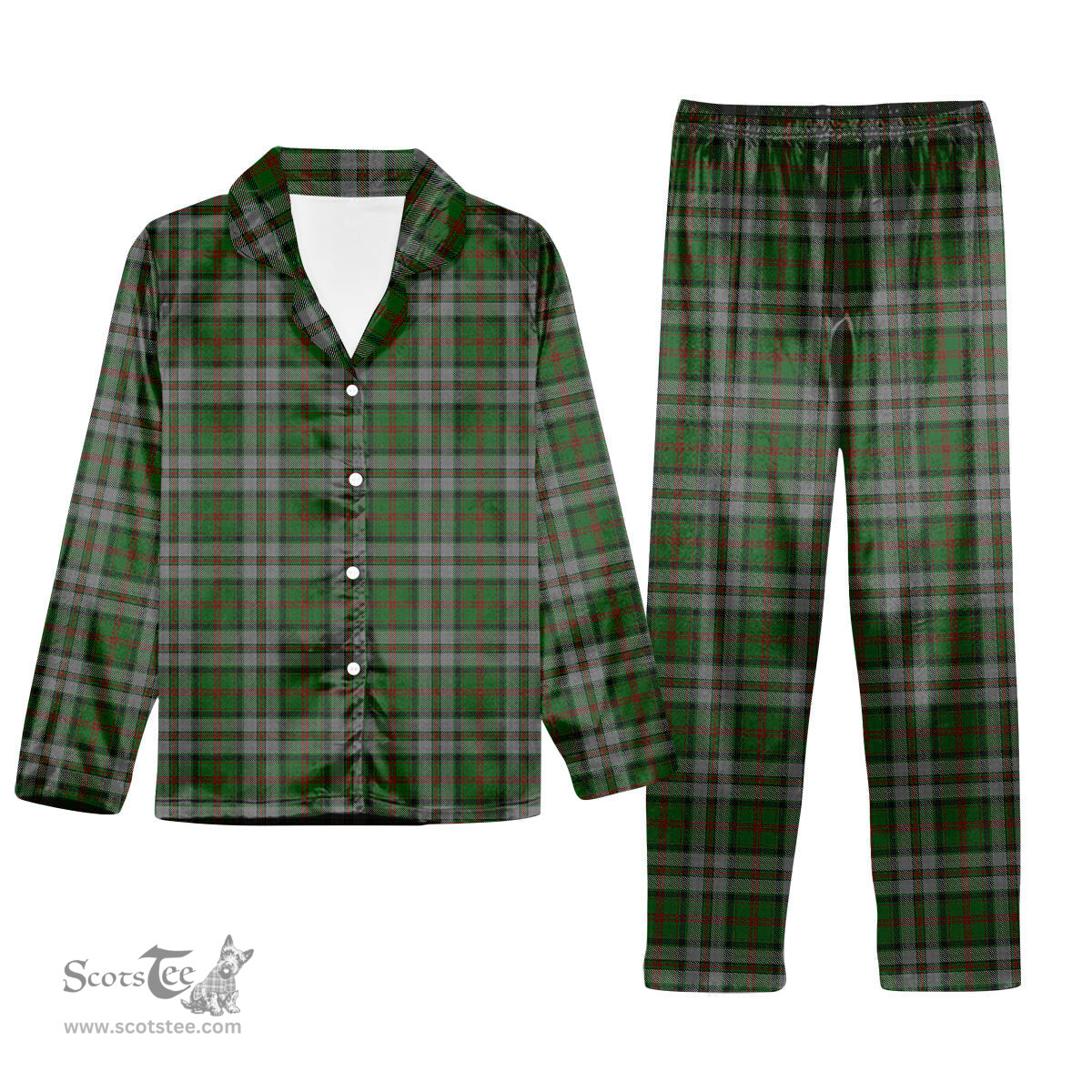 ScotsTee Shop Scottish MacNeish Hunting Tartan Pajama Satin Velvet Flannel Pajama Set