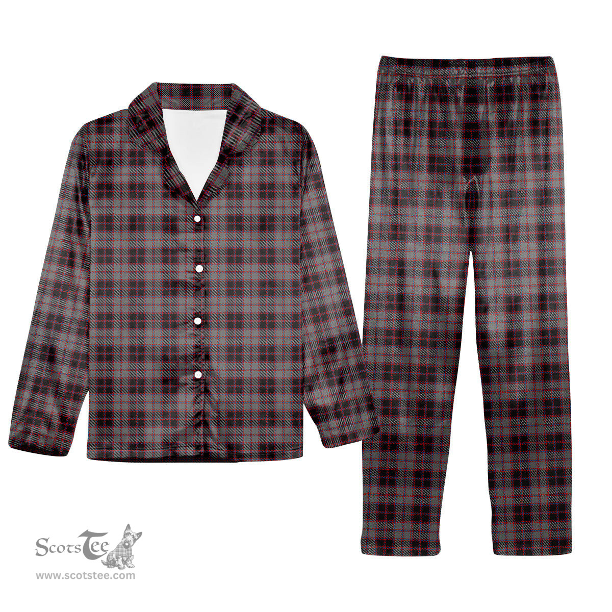 ScotsTee Shop Scottish MacPherson Hunting Tartan Pajama Satin Velvet Flannel Pajama Set