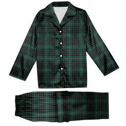 ScotsTee Shop Scottish McAuley Hunting Modern Tartan Pajama Satin Velvet Flannel Pajama Set