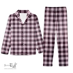 ScotsTee Shop Scottish MacPherson Hunting Modern Tartan Pajama Satin Velvet Flannel Pajama Set