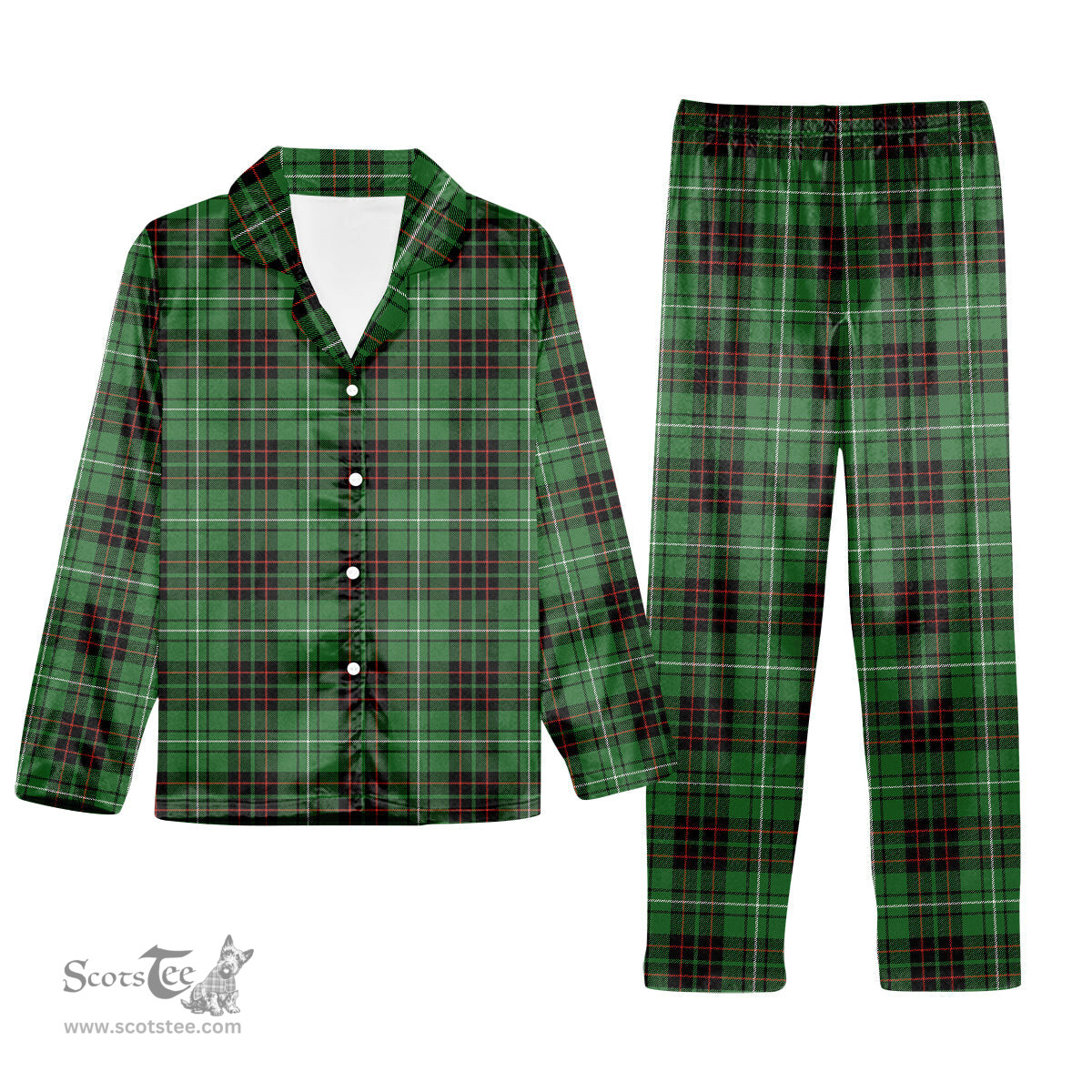 ScotsTee Shop Scottish McAulay of Lewis Ancient Tartan Pajama Satin Velvet Flannel Pajama Set