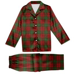 ScotsTee Shop Scottish McAuley Tartan Pajama Satin Velvet Flannel Pajama Set