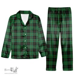 ScotsTee Shop Scottish McArthur-Fox Hunting Ancient Tartan Pajama Satin Velvet Flannel Pajama Set