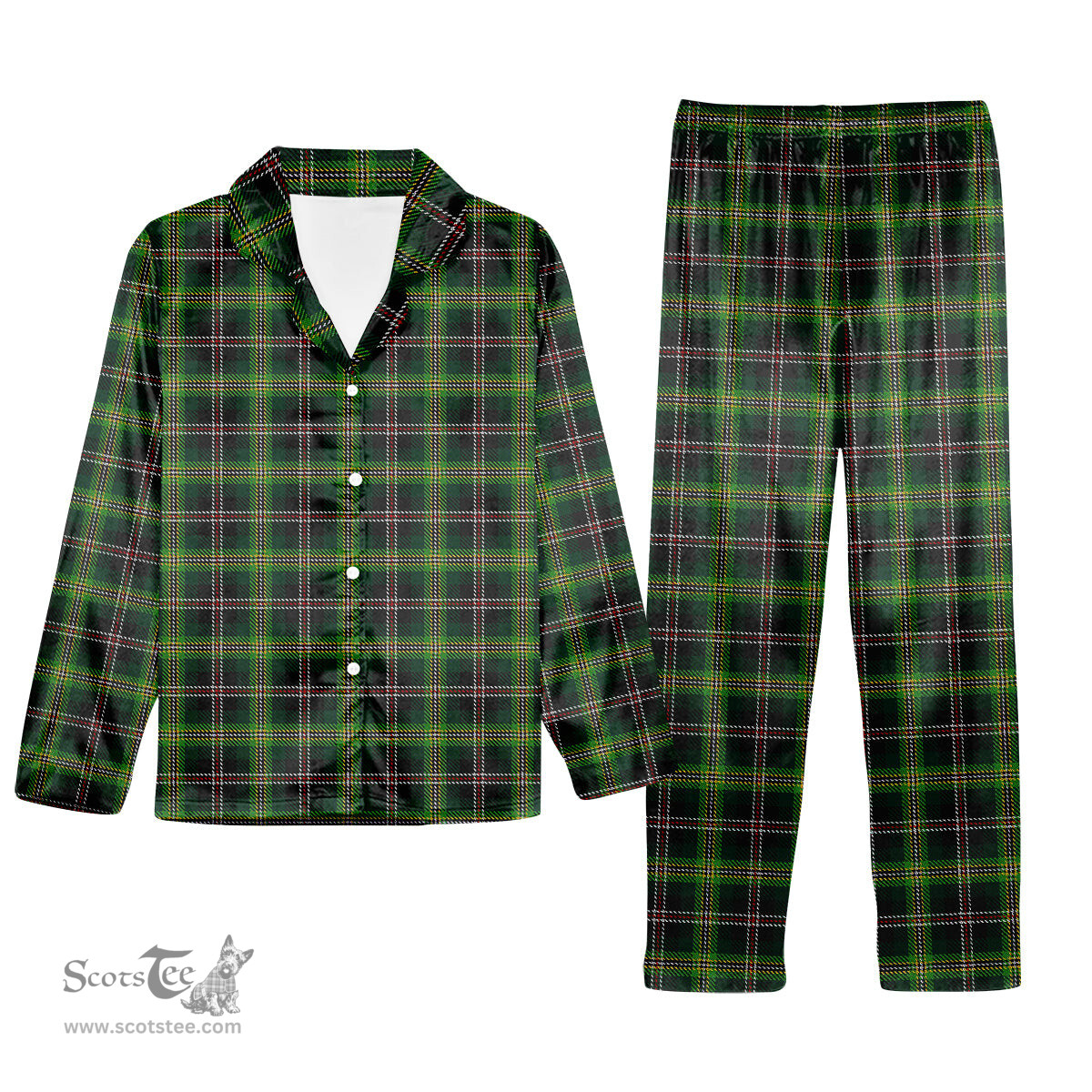 ScotsTee Shop Scottish Madewell Tartan Pajama Satin Velvet Flannel Pajama Set
