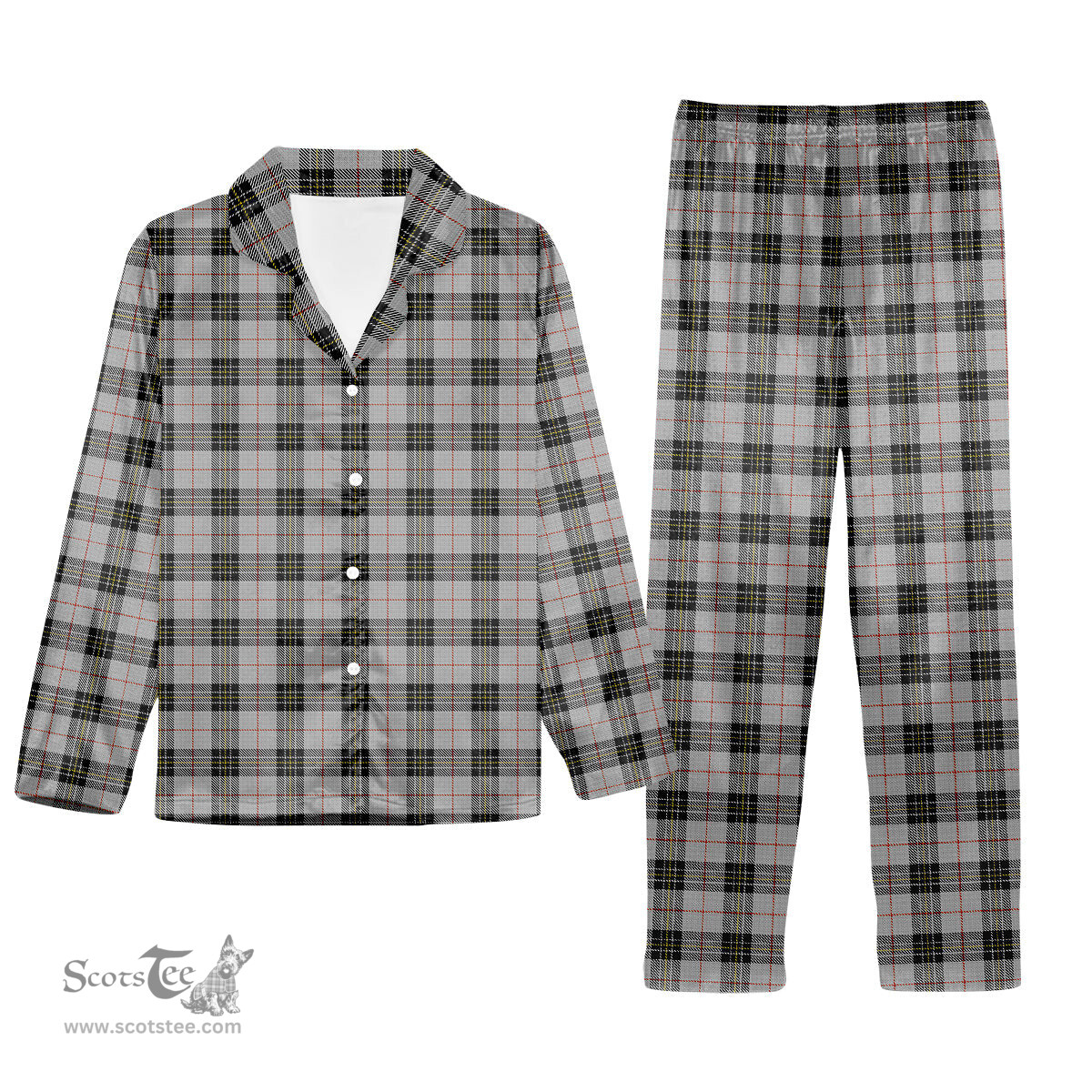 ScotsTee Shop Scottish MacPherson 10 Tartan Pajama Satin Velvet Flannel Pajama Set