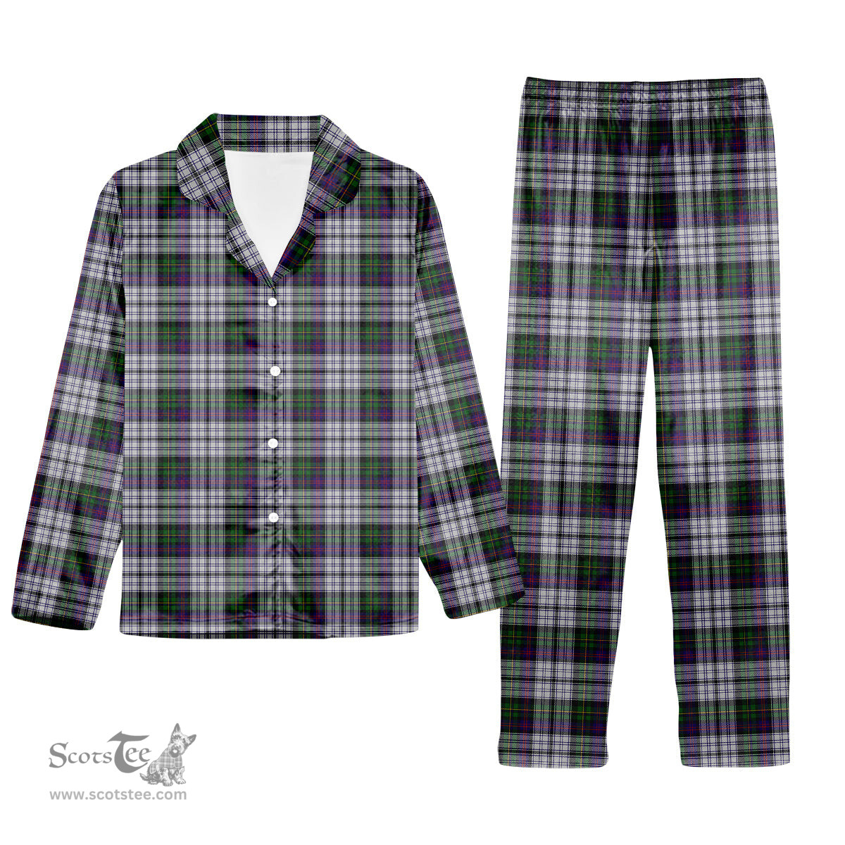 ScotsTee Shop Scottish Malcolm Dress Lochcarron 2005 Tartan Pajama Satin Velvet Flannel Pajama Set