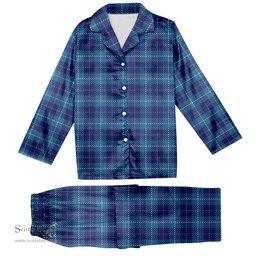 ScotsTee Shop Scottish Manx Cornaa Tartan Pajama Satin Velvet Flannel Pajama Set