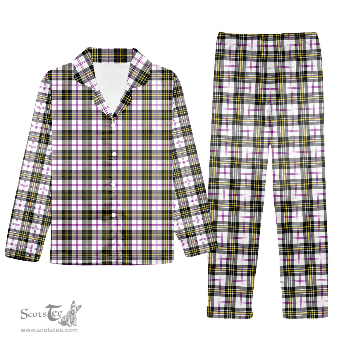 ScotsTee Shop Scottish MacPherson Dress Modern Tartan Pajama Satin Velvet Flannel Pajama Set