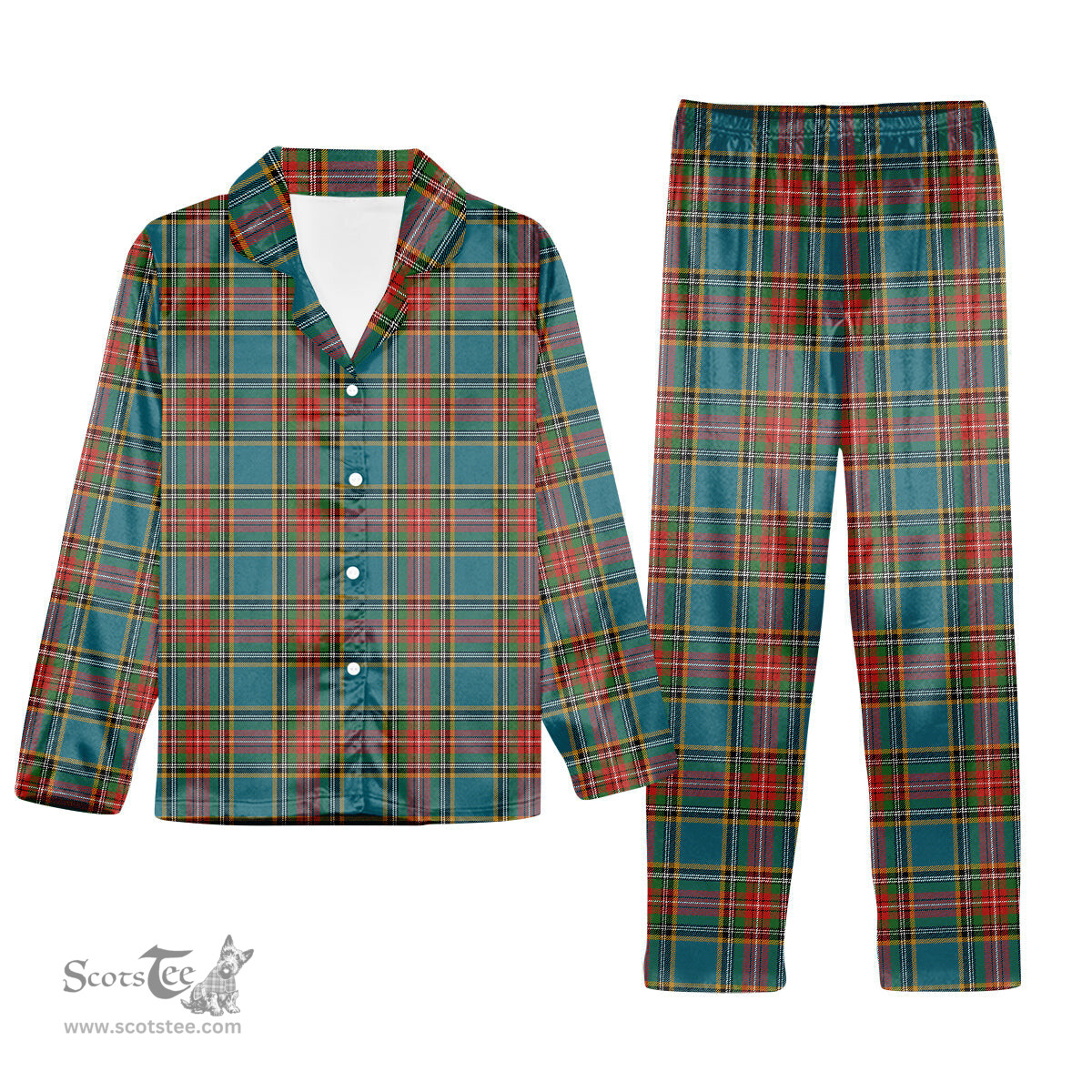 ScotsTee Shop Scottish McBeth Ancient Tartan Pajama Satin Velvet Flannel Pajama Set