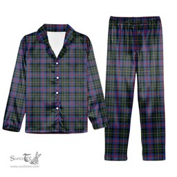 ScotsTee Shop Scottish Malcolm of Berwick Modern Tartan Pajama Satin Velvet Flannel Pajama Set