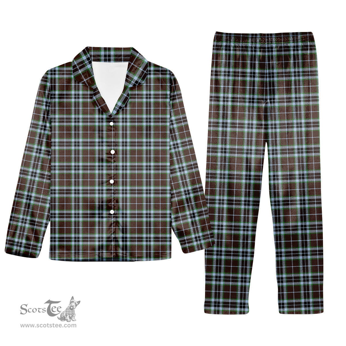 ScotsTee Shop Scottish MacThomas Hunting Modern Tartan Pajama Satin Velvet Flannel Pajama Set