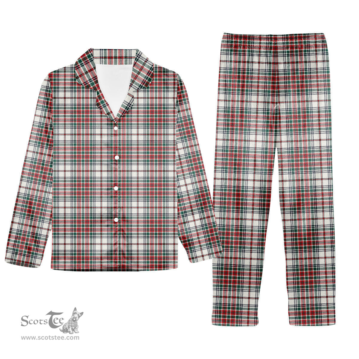 ScotsTee Shop Scottish McBean Dress Modern Tartan Pajama Satin Velvet Flannel Pajama Set