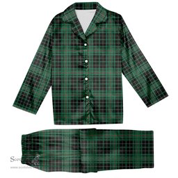 ScotsTee Shop Scottish McAuley Hunting Ancient Tartan Pajama Satin Velvet Flannel Pajama Set