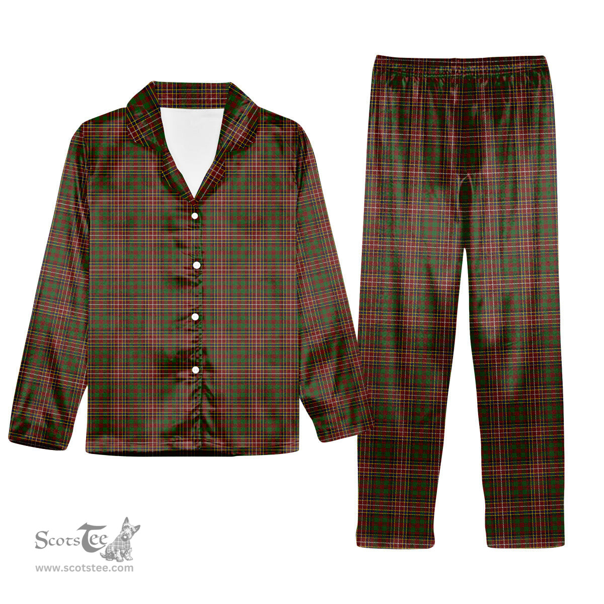 ScotsTee Shop Scottish Mars Tartan Pajama Satin Velvet Flannel Pajama Set