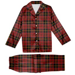 ScotsTee Shop Scottish McAlister of Skye Tartan Pajama Satin Velvet Flannel Pajama Set