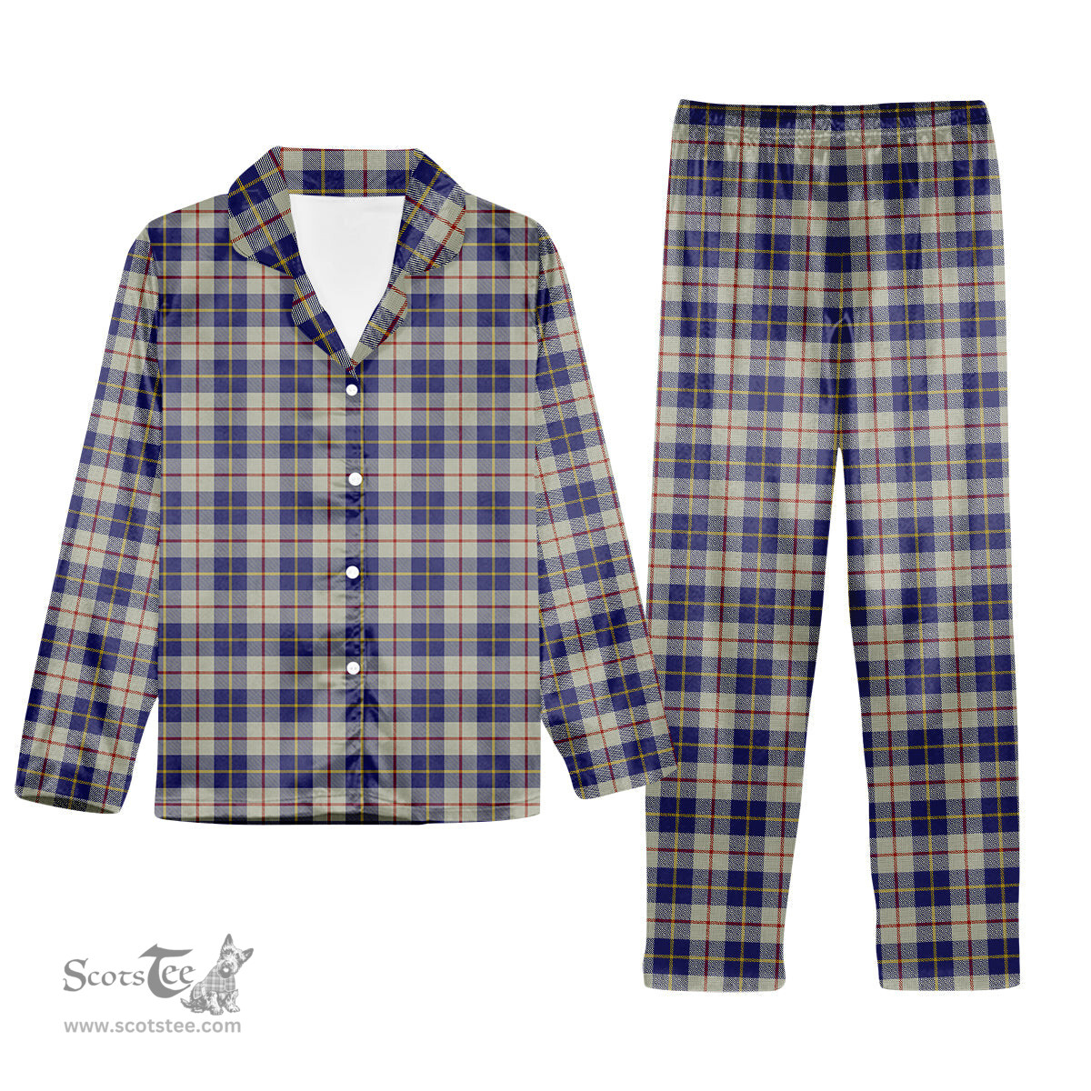 ScotsTee Shop Scottish MacRae of Conchra Tartan Pajama Satin Velvet Flannel Pajama Set