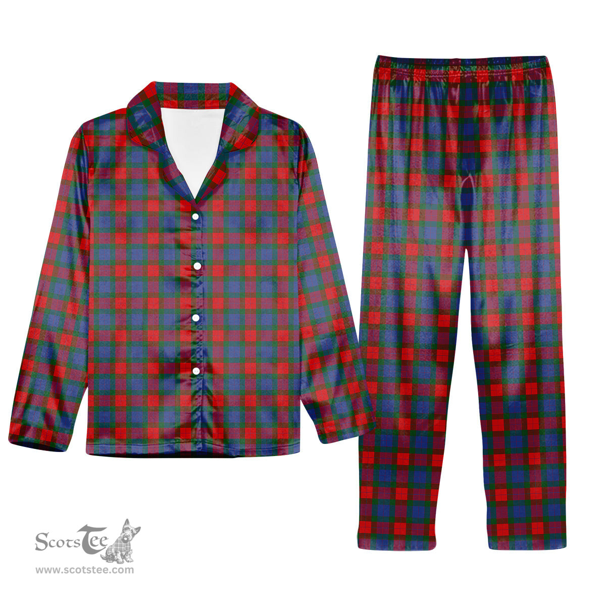 ScotsTee Shop Scottish Mar Tartan Pajama Satin Velvet Flannel Pajama Set