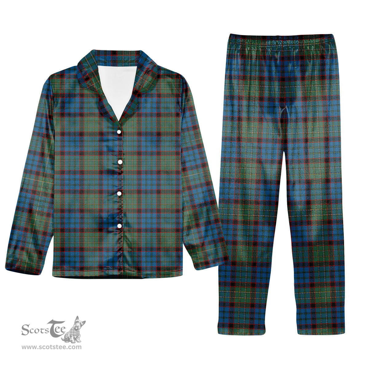 ScotsTee Shop Scottish MacNeacail Hunting Tartan Pajama Satin Velvet Flannel Pajama Set