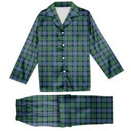 ScotsTee Shop Scottish Malcolm Ancient Tartan Pajama Satin Velvet Flannel Pajama Set