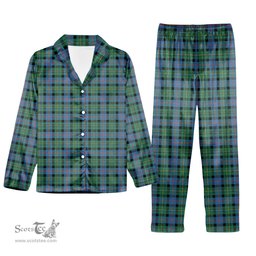 ScotsTee Shop Scottish Malcolm Ancient Tartan Pajama Satin Velvet Flannel Pajama Set