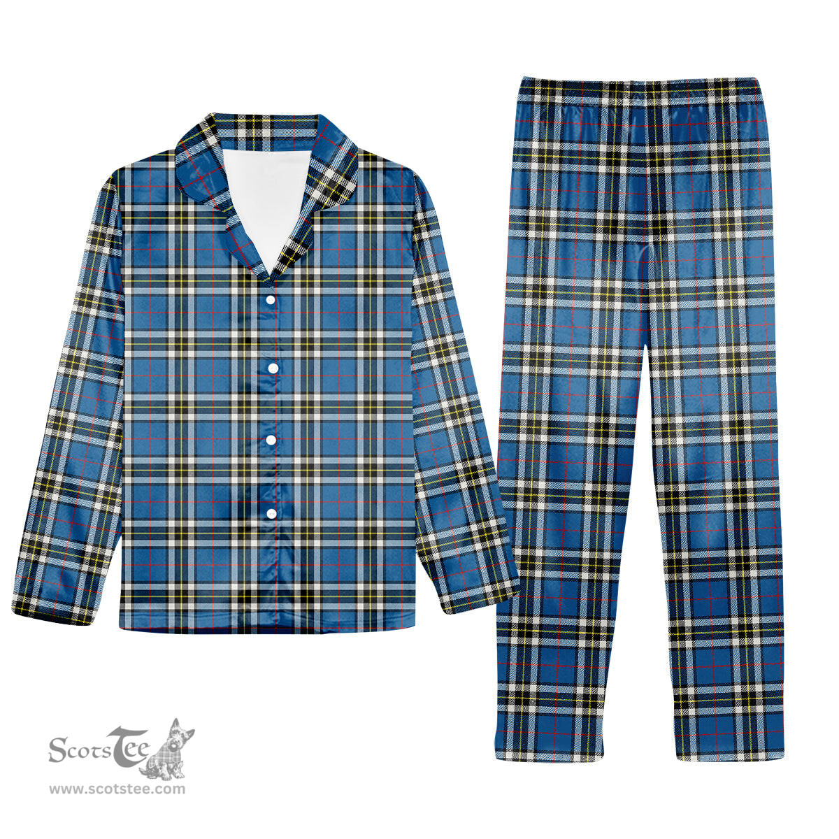 ScotsTee Shop Scottish MacTavish Dress Modern Tartan Pajama Satin Velvet Flannel Pajama Set