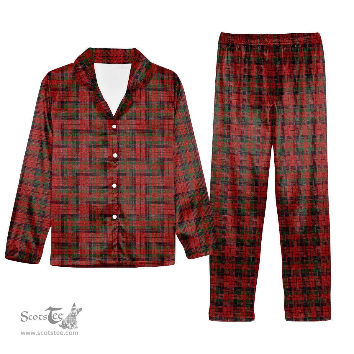 ScotsTee Shop Scottish MacNicol W & A Smith Tartan Pajama Satin Velvet Flannel Pajama Set
