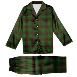 ScotsTee Shop Scottish McAlister of Glenbarr Hunting Tartan Pajama Satin Velvet Flannel Pajama Set