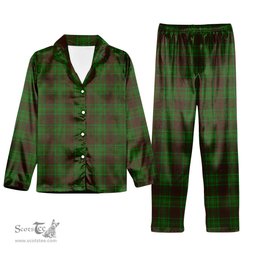 ScotsTee Shop Scottish McAlister of Glenbarr Hunting Tartan Pajama Satin Velvet Flannel Pajama Set