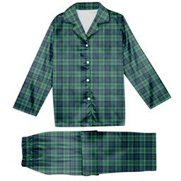 ScotsTee Shop Scottish MacNeill of Colonsay Ancient Tartan Pajama Satin Velvet Flannel Pajama Set