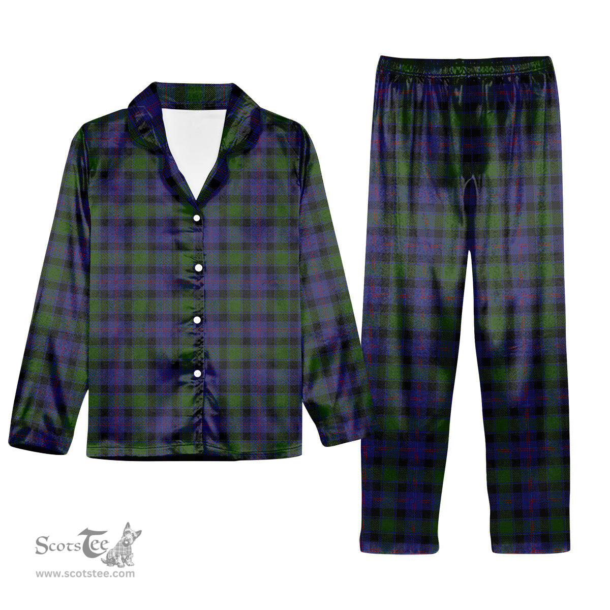 ScotsTee Shop Scottish MacTaggart Tartan Pajama Satin Velvet Flannel Pajama Set
