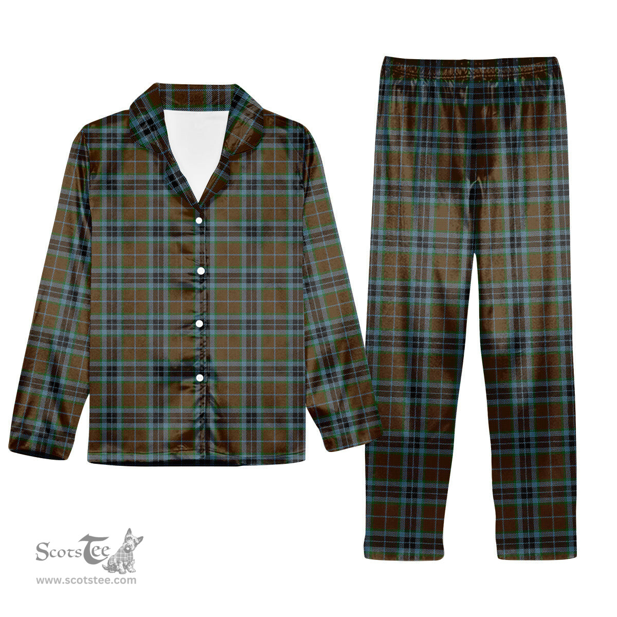 ScotsTee Shop Scottish MacTavish Hunting Tartan Pajama Satin Velvet Flannel Pajama Set