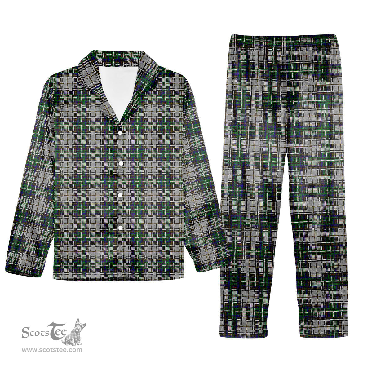 ScotsTee Shop Scottish MacSheehy Tartan Pajama Satin Velvet Flannel Pajama Set