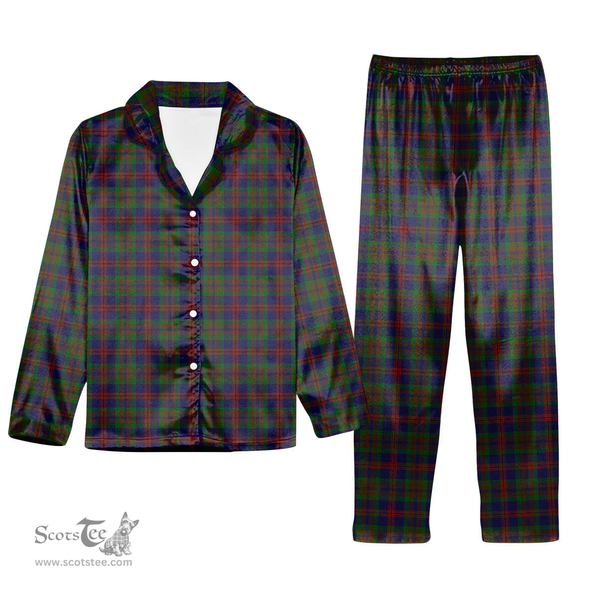 ScotsTee Shop Scottish Mann Tartan Pajama Satin Velvet Flannel Pajama Set