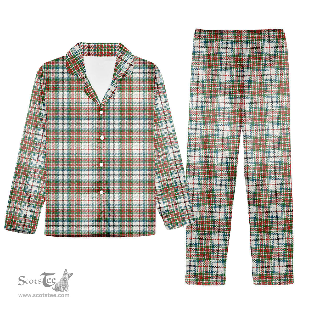 ScotsTee Shop Scottish McBean Dress Ancient Tartan Pajama Satin Velvet Flannel Pajama Set